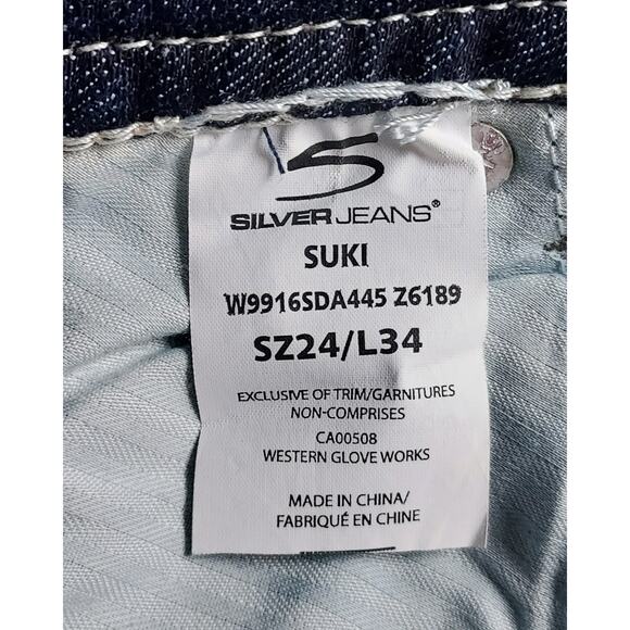Silver Jeans Co. Suki Bootcut Dark Wash Women's Blue Denim Jeans Size 24 L34 - Picture 8 of 8